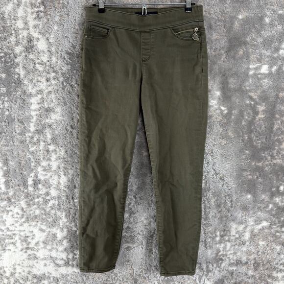 Tommy Hilfiger Size 4 Gramercy Ankle Stretch Casual Pants Olive Green Pull On - Picture 1 of 10